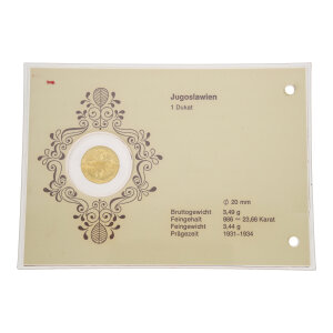 Goldmünze 3,49 Gramm Jugoslawien Gold 986 1 Dukat...