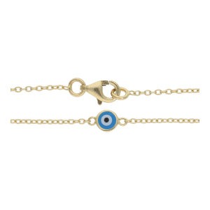 Goldkette Damen 585 Emailiert Türkis Auge Second...