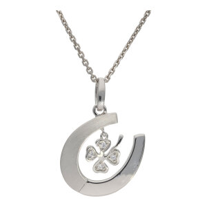 Anhänger Silber 925 Hufeisen, Kleeblatt, Zirkonia...
