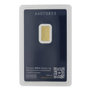Goldbarren Degussa 1 Gramm 999 Feingold GB-GP-1.00G-DEG-EGS