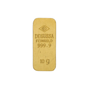 Goldbarren 10 Gramm Degussa 999,9 Feingold Anlagegold