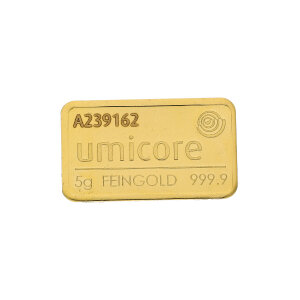 Goldbarren 999 Feingold Umicore 5 Gramm GB-GP-5.00G-UMI-LTO