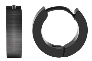 Edelstahl Creolen Ionen plattiert schwarz Unisex...