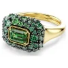 Swarovski Ring Sublima Coktailring 5759920 Oktagon-Schliff, grüne Zirkonia, goldplattiert, Gr.50-55