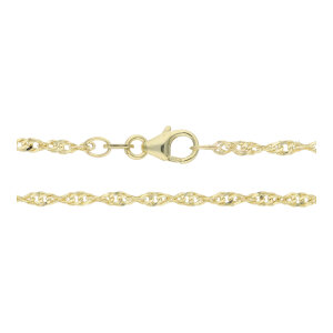 Goldkette diamantiert Gold 333 Singapur 2,0 mm Made in...