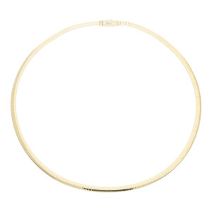 Damen Halsreif Bicolor 585 Gold Weißgold getragen...