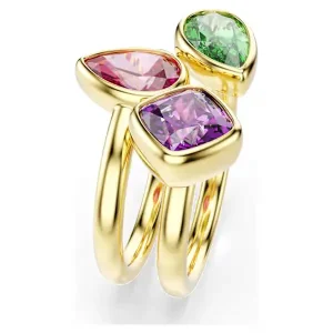 Swarovski Ring Set Imber Cocktailring 5753278 goldplattiert, poliert, bunte Cubic Zirkonia, Gr.58