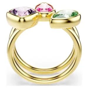 Swarovski Ring Set Imber Cocktailring 5753278 goldplattiert, poliert, bunte Cubic Zirkonia, Gr.58