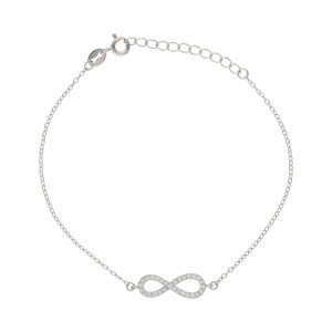 Armband Silber 925 Unendlichkeitszeichen Zirkonia...