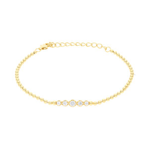 Armband Silber 925 goldplattiert, poliert, Zirkonia...
