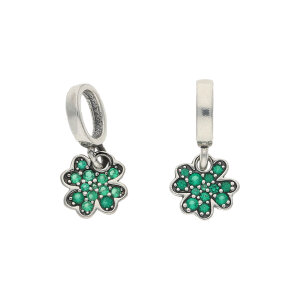 Pandora Paar Charm-Anhänger Kleeblatt Silber 925...