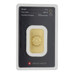 Goldbarren 10 Gramm Argor-Heraeus Feingold 999,9...