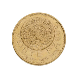 Goldmünze 16,7 Gramm Gold 900 Azteca "Veinte...