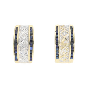 Creolen Gold 585 Saphire, Diamanten Second Hand 25326623...