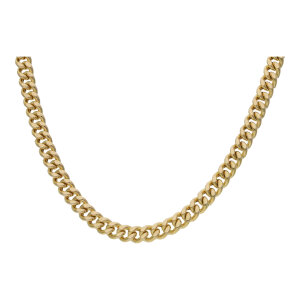 Goldkette Panzer Gold 585 halbmassiv, diamantiert 3,5 mm...