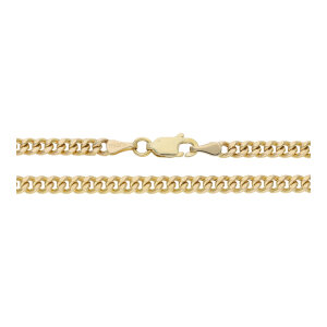 Goldkette Panzer Gold 585 halbmassiv, diamantiert 3,5 mm...