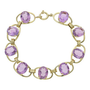 Armband Damen Gold 333 Amethyst Second Hand 25326626...