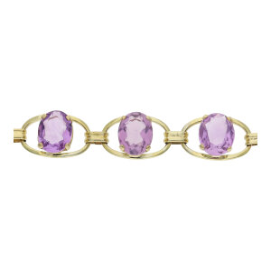 Armband Damen Gold 333 Amethyst Second Hand 25326626...