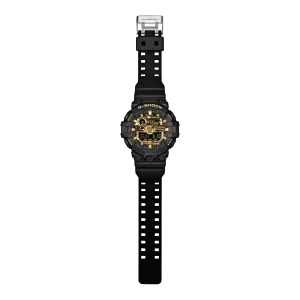 Casio G-Shock Herren Uhr GA-700CF-1AER Resin schwarz goldfarbener Zifferblatt