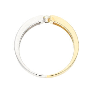 Diamantring Bicolor Gold 375 ca.0,08 Carat Brillant...