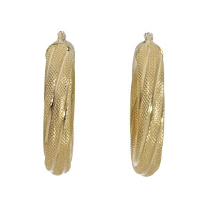 Italinische Creolen Matt, Glanz Gold 585 Second Hand...