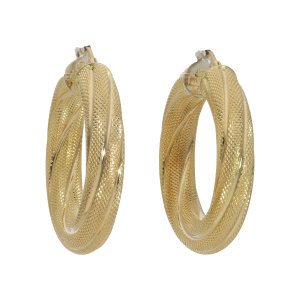 Italinische Creolen Matt, Glanz Gold 585 Second Hand...