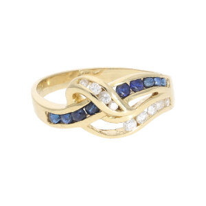 Goldring 750 mit Saphiren und Brillanten 25326640...