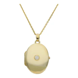 Medaillon Gold 585 Brillant für Zwei Bilder Second...