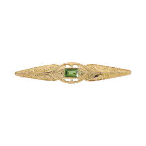 Brosche Gold 585 mit Peridot Vintage 25326650 Secondhand,...