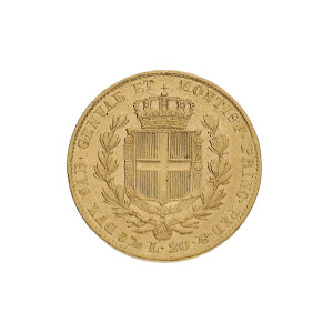 Goldmünze 6,4 Gramm Gold 900 20 Lire Karl Albert -...