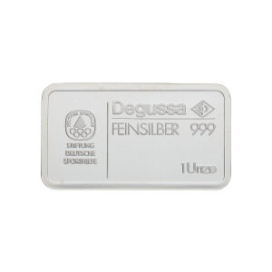 Degussa Silberbarren 1 Unze Feinsilber 999 "Deutsche...