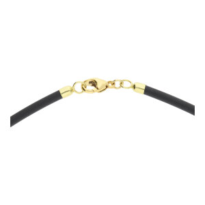 Kette Kautschuck mit Gold Verschluss 333, poliert...