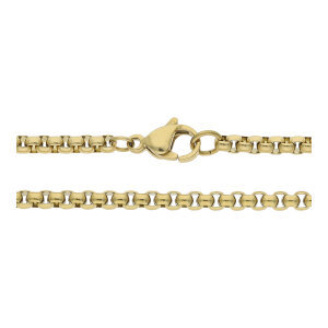 Goldene Kette Venezianer halbrund Edelstahl JuwelmaLux...