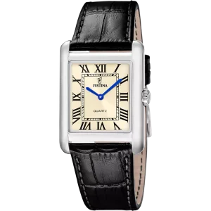 Festina Herren Uhr, On the Square F20771/2 Edelstahl, Leder