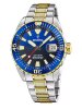 Festina Taucheruhr, The Originals F20706/1 Edelstahl, Gold plattiert, Blau