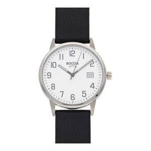 Boccia Herrenuhr Titan, Leder schwarz 3654-02