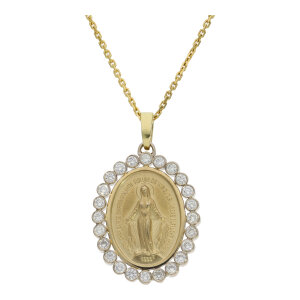Madonna Anhänger 750 Gold ca. 0.96 ct Brillant...