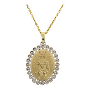Madonna Anhänger 750 Gold ca. 0.96 ct Brillant...