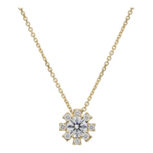 Damen Collier 585 Gold Zirkonia diamantiert Anker...
