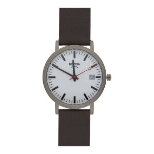 Boccia Uhr Unisex 3670-04 in Bahnhof-Design, Reintitan,...