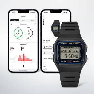 Casio Armbanduhr Timeless Collection F-B100W-1AEF Bluetooth, Schrittzähler