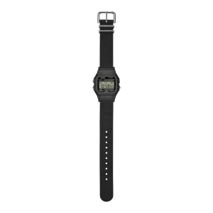 Casio Armbanduhr F-91WF-1AEF mit Textilband, Schwarz, Resin