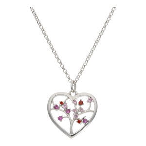 Engelsrufer Halskette Damen ERO-BLOOM-02 Herz baum rosa,...