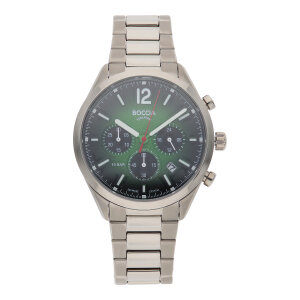 Boccia Armbanduhr Herren Titan grün Saphirglas...