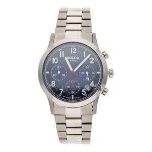 Boccia Armbanduhr Herren blau Titan, Solar, Chronograph...