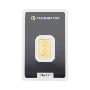 Goldbarren 5 Gramm Feingold 999,9 Argor-Heraeus...