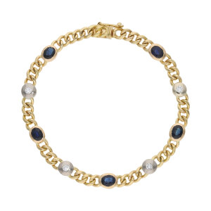 Armband Gold 750 Damen Saphire Diamanten 25326696 Second...