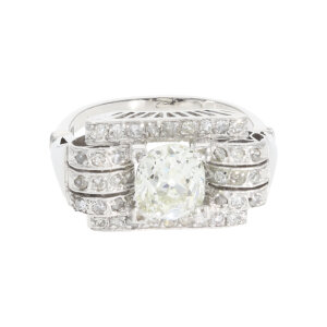 Vintage Diamantring 750 Weißgold Damen ca. 1,6 ct...