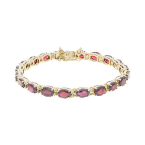 Tennisarmband Damen Gold 333 Granat 25326700 Second Hand,...