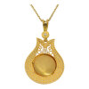 Türkischer Kettenanhänger 585 Gold Osmanische Tughra Zirkonia getragen 25326709 Second Hand